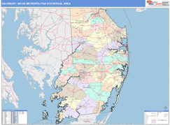 Salisbury Metro Area Digital Map Color Cast Style