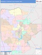 Springfield Metro Area Digital Map Color Cast Style