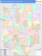 Springfield Metro Area Digital Map Color Cast Style