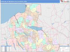 Syracuse Metro Area Digital Map Color Cast Style