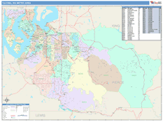 Tacoma Metro Area Digital Map Color Cast Style