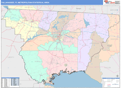 Tallahassee Metro Area Digital Map Color Cast Style