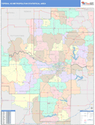 Topeka Metro Area Digital Map Color Cast Style