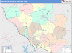 Trenton Metro Area Digital Map Color Cast Style