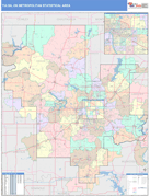 Tulsa Metro Area Digital Map Color Cast Style