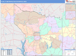 Tyler Metro Area Digital Map Color Cast Style