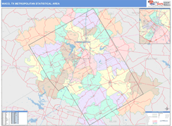 Waco Metro Area Digital Map Color Cast Style