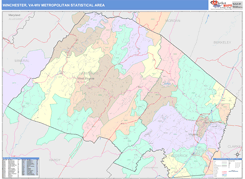 Winchester Metro Area Digital Map Color Cast Style