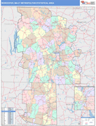 Worcester Metro Area Digital Map Color Cast Style