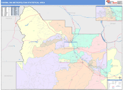 Yakima Metro Area Digital Map Color Cast Style