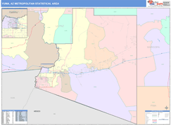 Yuma Metro Area Digital Map Color Cast Style