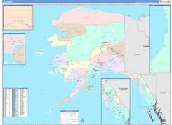 Alaska Digital Map Color Cast Style
