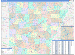 Arkansas Digital Map Color Cast Style