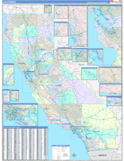 California Digital Map Color Cast Style