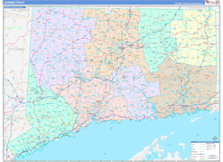 Connecticut Digital Map Color Cast Style