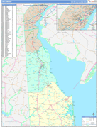 Delaware Digital Map Color Cast Style