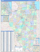 Illinois Digital Map Color Cast Style