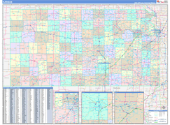 Kansas Digital Map Color Cast Style
