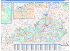 Kentucky Digital Map Color Cast Style