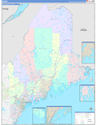 Maine Digital Map Color Cast Style
