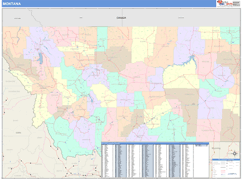 Montana Digital Map Color Cast Style