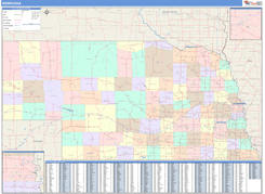 Nebraska Digital Map Color Cast Style
