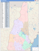 New Hampshire Digital Map Color Cast Style