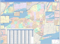New York Digital Map Color Cast Style