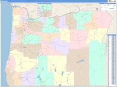 Oregon Digital Map Color Cast Style
