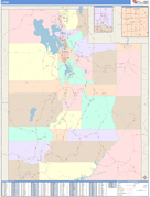 Utah Digital Map Color Cast Style