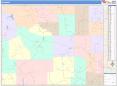 Wyoming Digital Map Color Cast Style