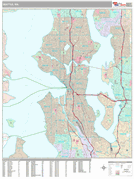 Seattle Digital Map Premium Style