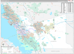 Alameda County, CA Digital Map Premium Style