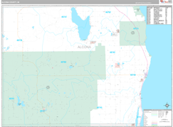 Alcona County, MI Digital Map Premium Style