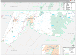 Allegany County, MD Digital Map Premium Style