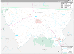 Alleghany County, NC Digital Map Premium Style