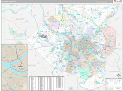 Allegheny County, PA Digital Map Premium Style