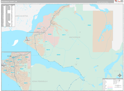 Anchorage Borough (County), AK Digital Map Premium Style