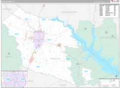 Angelina County, TX Digital Map Premium Style