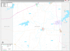 Archer County, TX Digital Map Premium Style