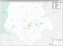 Ashe County, NC Digital Map Premium Style