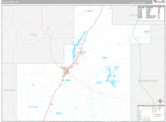 Atoka County, OK Digital Map Premium Style