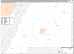 Attala County, MS Digital Map Premium Style
