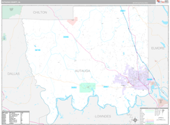 Autauga County, AL Digital Map Premium Style