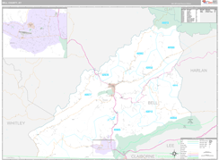 Bell County, KY Digital Map Premium Style