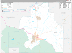 Bibb County, AL Digital Map Premium Style