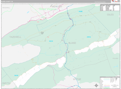 Bland County, VA Digital Map Premium Style