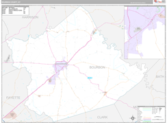 Bourbon County, KY Digital Map Premium Style