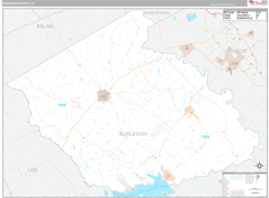 Burleson County, TX Digital Map Premium Style