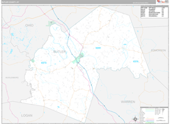 Butler County, KY Digital Map Premium Style